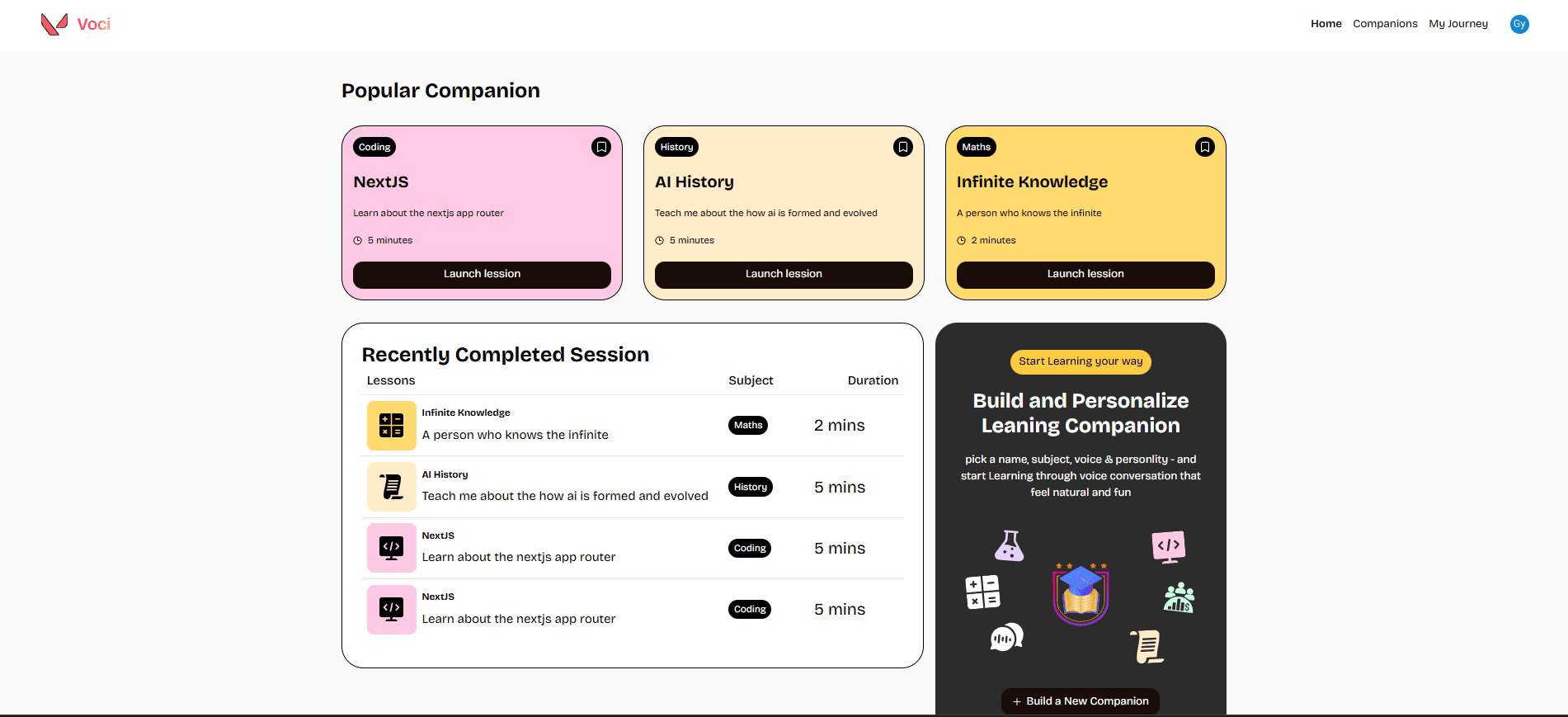 Voci: AI Powered Learning Companion